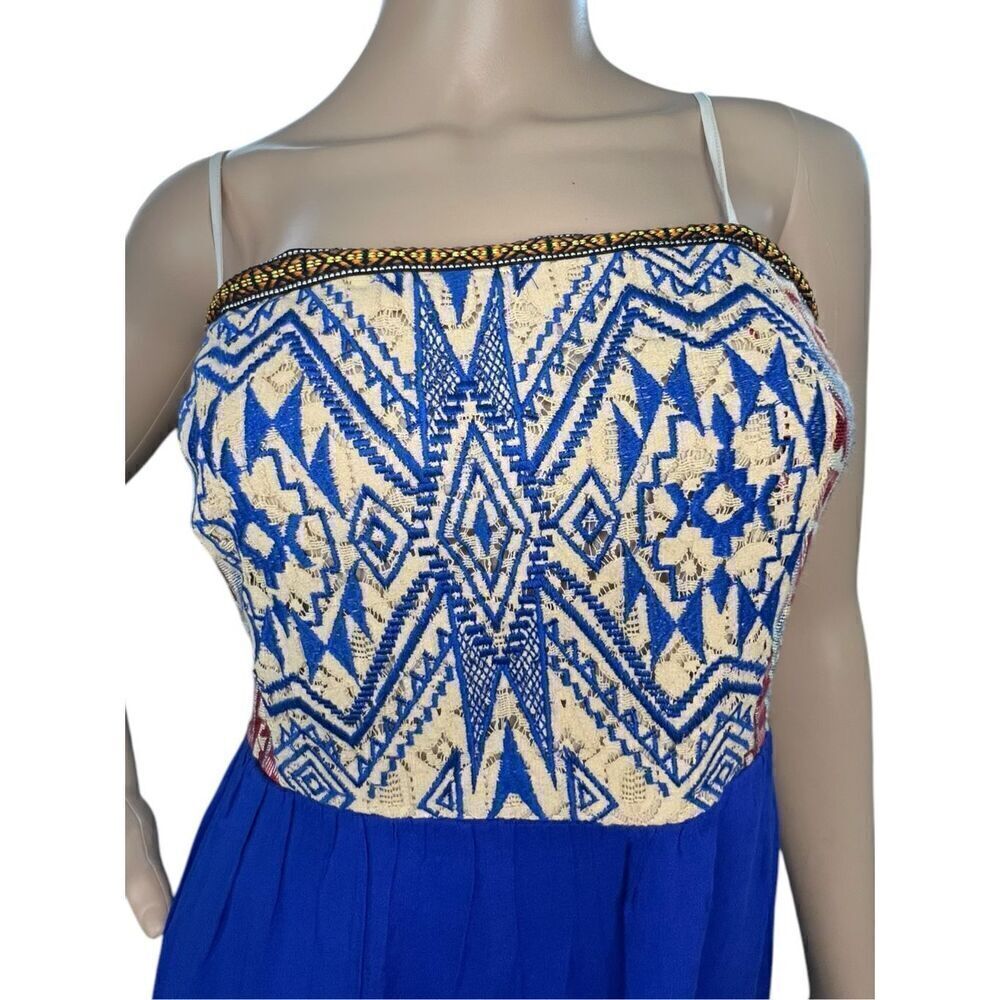 Flying Tomato Boho Aztec Pattern Spaghetti Strap Mini Dress - Picture 2 of 5